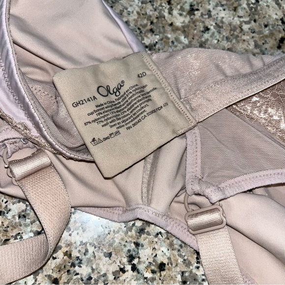 Olga 42d bra underwire tan lace - Picture 4 of 4